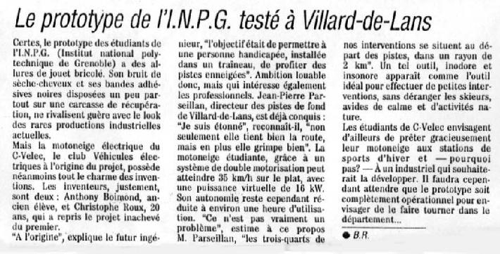 Coupure Presse sur la Motoneige