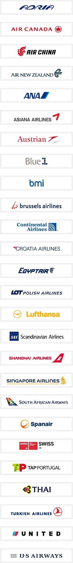 Star Alliance Members' logos